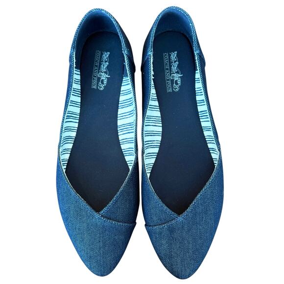 Coach and Four Denim Almond Toe Melitta Flat size 9 - Picture 2 of 6